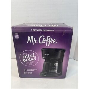 Black 5-Cup Mini Brew Coffee Maker - Single-Serve with Easy-to-view Water Window